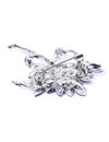 YouBella Jewellery Latest Stylish Crystal Unisex Floral Shape Silver Plated Brooch for Women/Girls/Men